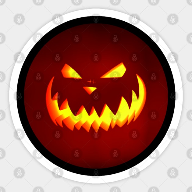 halloween pumpkin creepy smile Sticker by hichamArt